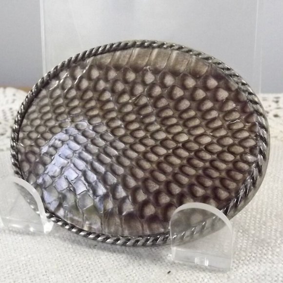 Vintage Karung Snakeskin Artisan Belt Buckle NOS 2 - Picture 2 of 9